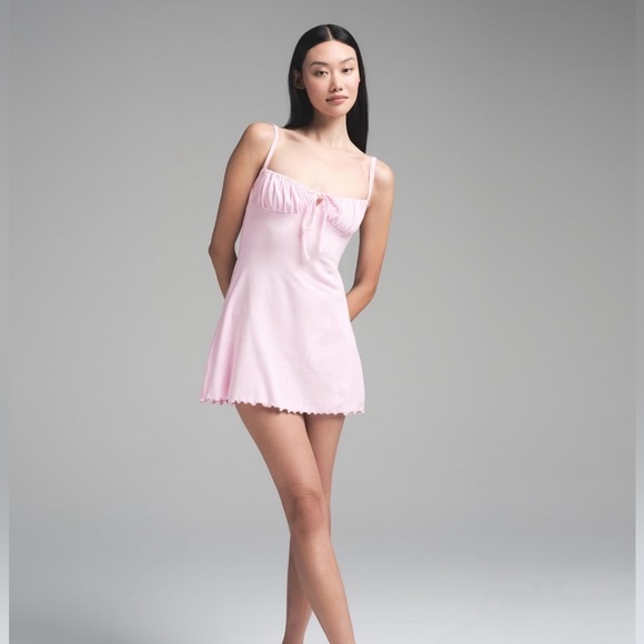 SKIMS Pointelle Mini Dress | Cherry Blossom | S | NWT - Picture 3 of 6
